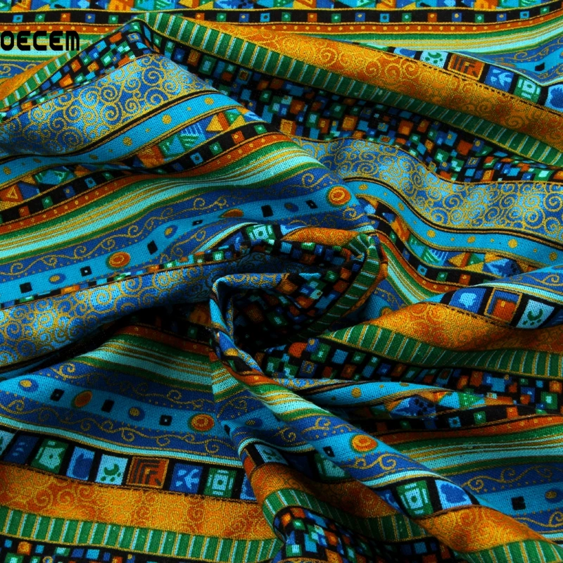 Африканский Стиль хлопок белье Ткань полосы шаблон метр для Скатерти Постельные