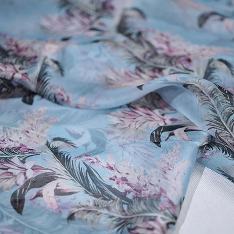 Красивый мир цифровой живописи шифон шелк ткань для летнего платья Базен riche getzner