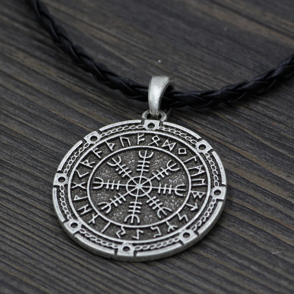 Youe shone мужчины Викинг один символ Рунический амулет узел Vegvisir ожерелье подвеска с