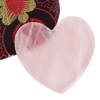 heart shape natural rose quartz gua sha scratch jade facial acupuntura massager scraper with gift box face lift health care