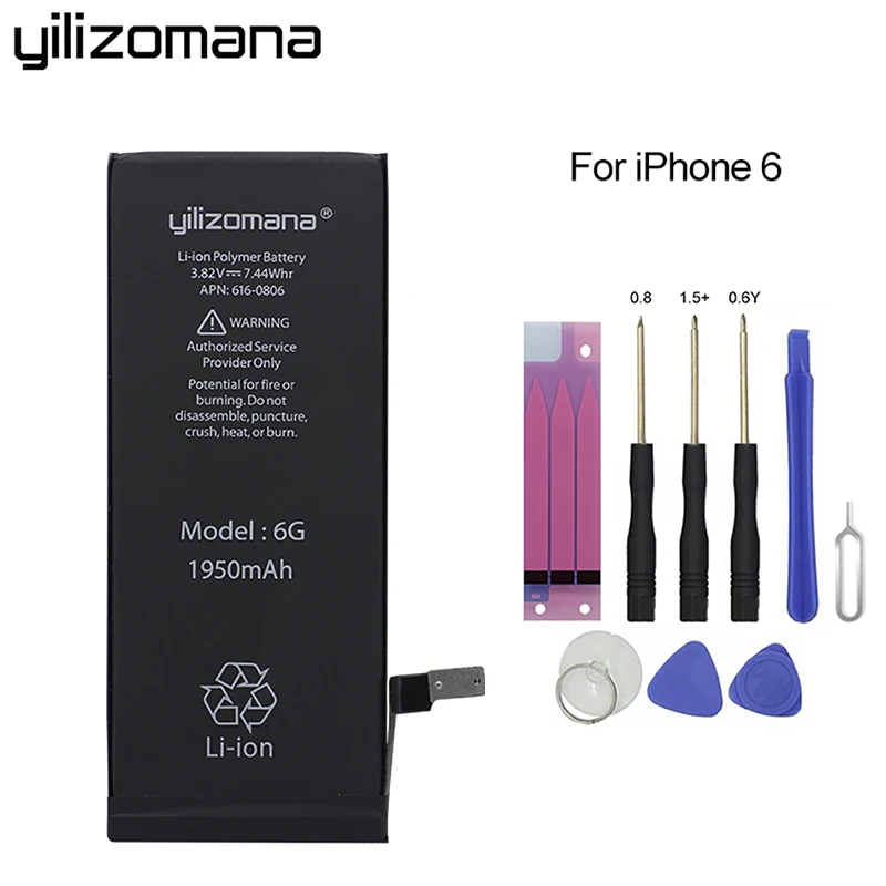 YILIZOMANA замена батареи телефона для iPhone 6 6S 7 8 литий полимерный батареи высокой емкости с бесплатной инструменты