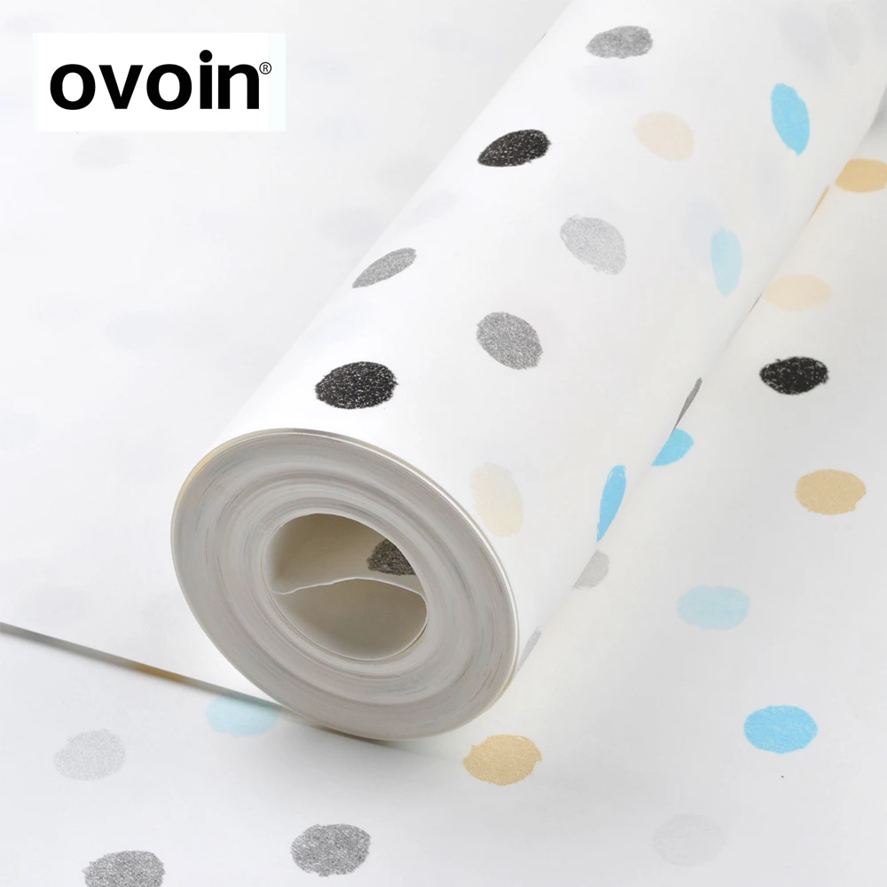 Color Polka Dots Children Wallpaper Girls Bedroom Wall Paper Roll Boy Kids Wallpapers for Baby Room | Обустройство дома