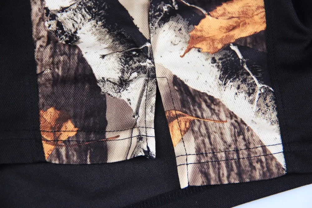 Летняя мужская быстросохнущая стрейчевая одежда с короткими рукавами джунгли