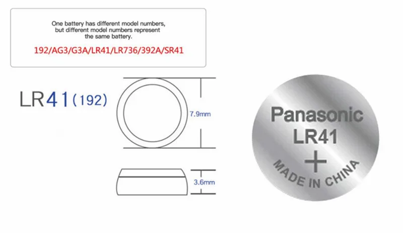 4 шт. LR41 аккумуляторы таблеточного типа Panasonic 100% оригинальный SR41 AG3 G3A L736 192 392A