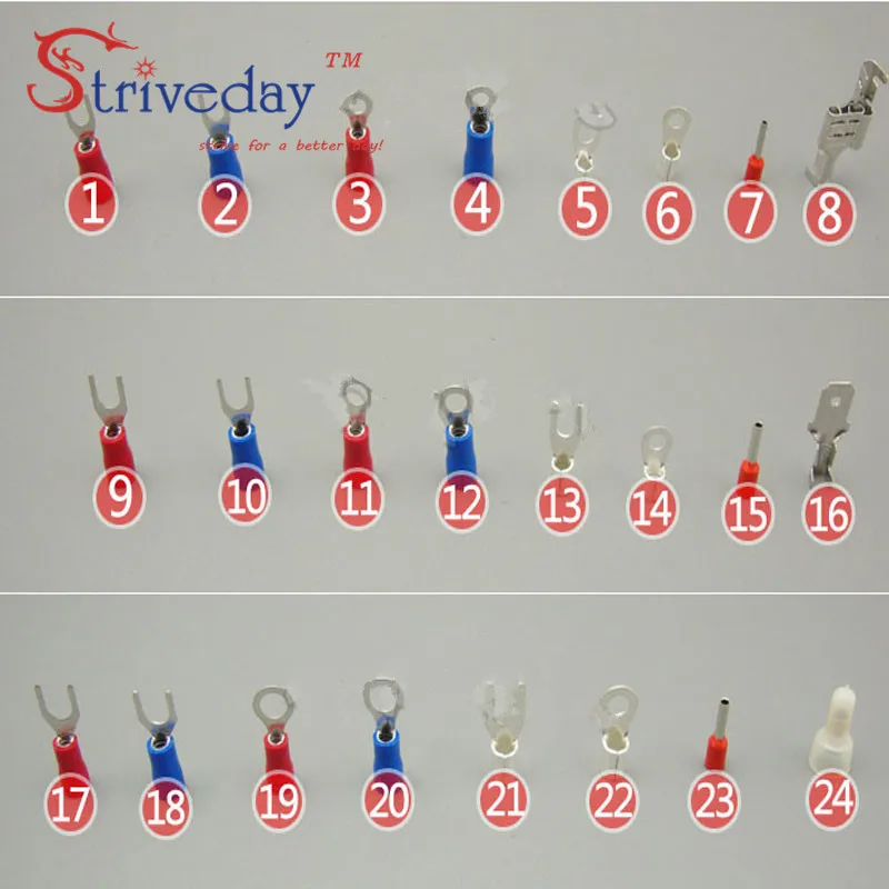 1000 шт./кор. холодная Клемма предварительно изолированные клеммы трубчатые 24 вида