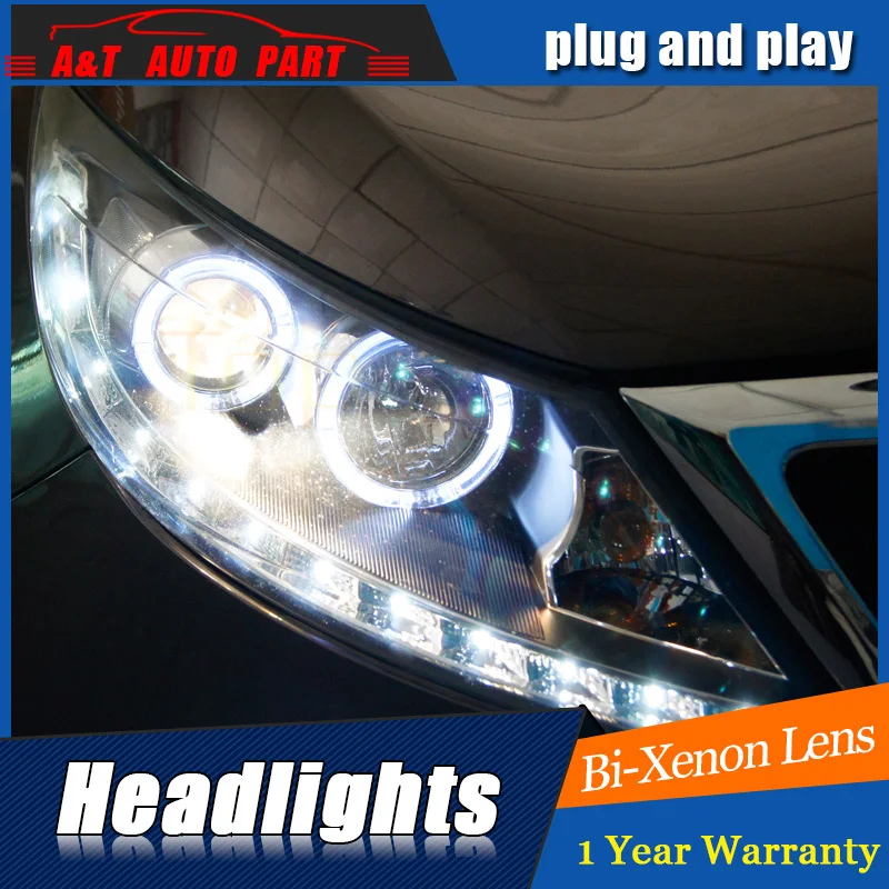 

new head lamps car Styling For Kia Sportage R headlights 2011-2015 For Kia Sportage R bi xenon lens h7 xenon hid kit led drl