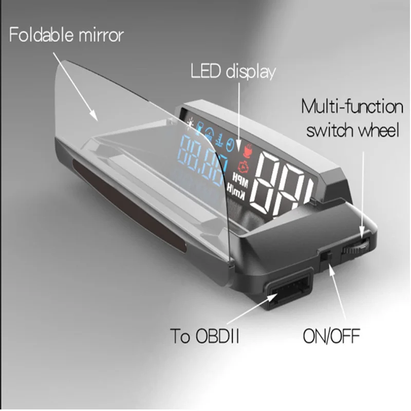VJOYCAR HUD Head up Display Overspeed Warning Car Windshied Project styling OBDII OBD2 Port Up 4|Проекционный дисплей| |