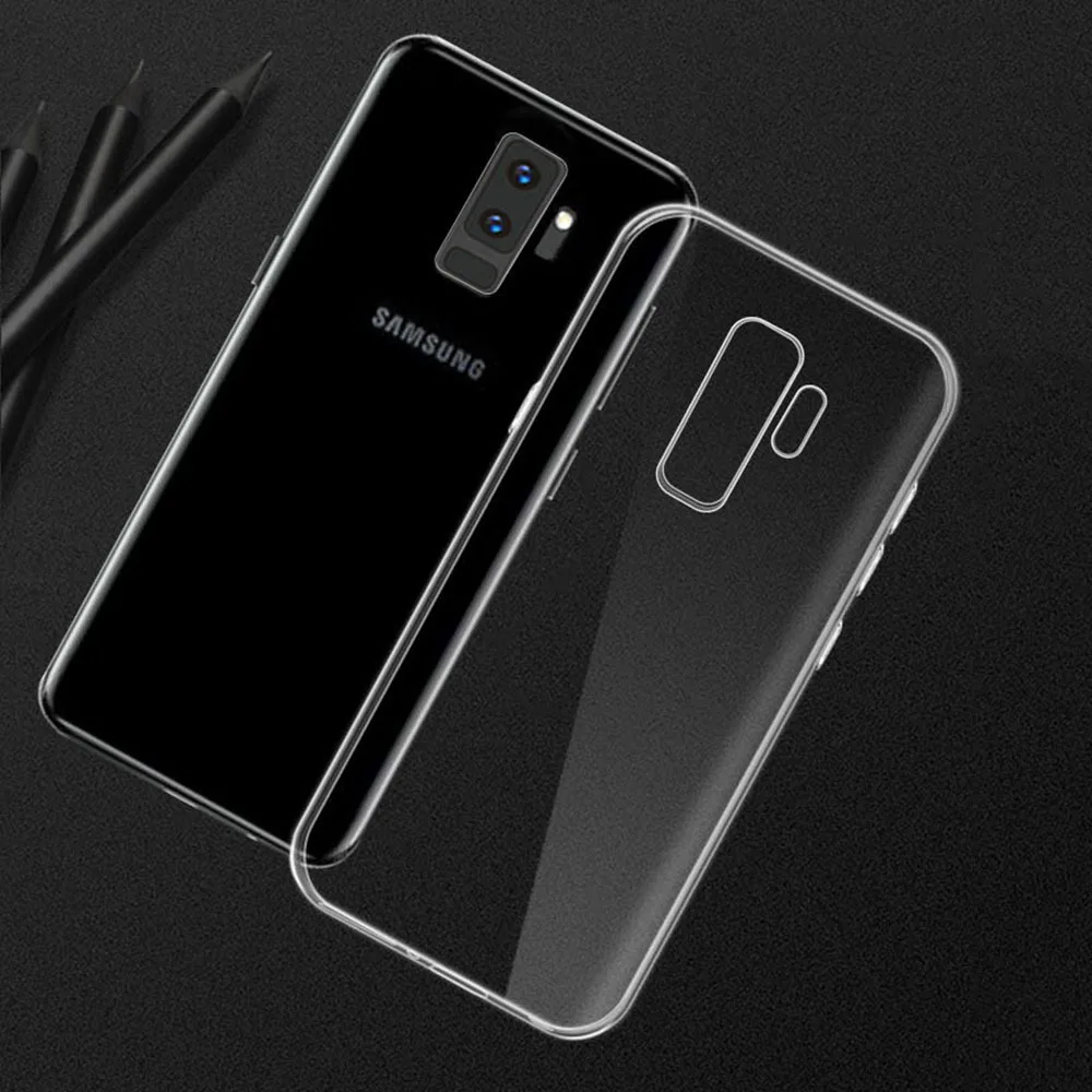 Ультратонкий Оригинальный чехол для Samsung Galaxy S9 Plus силиконовый прозрачный мягкий