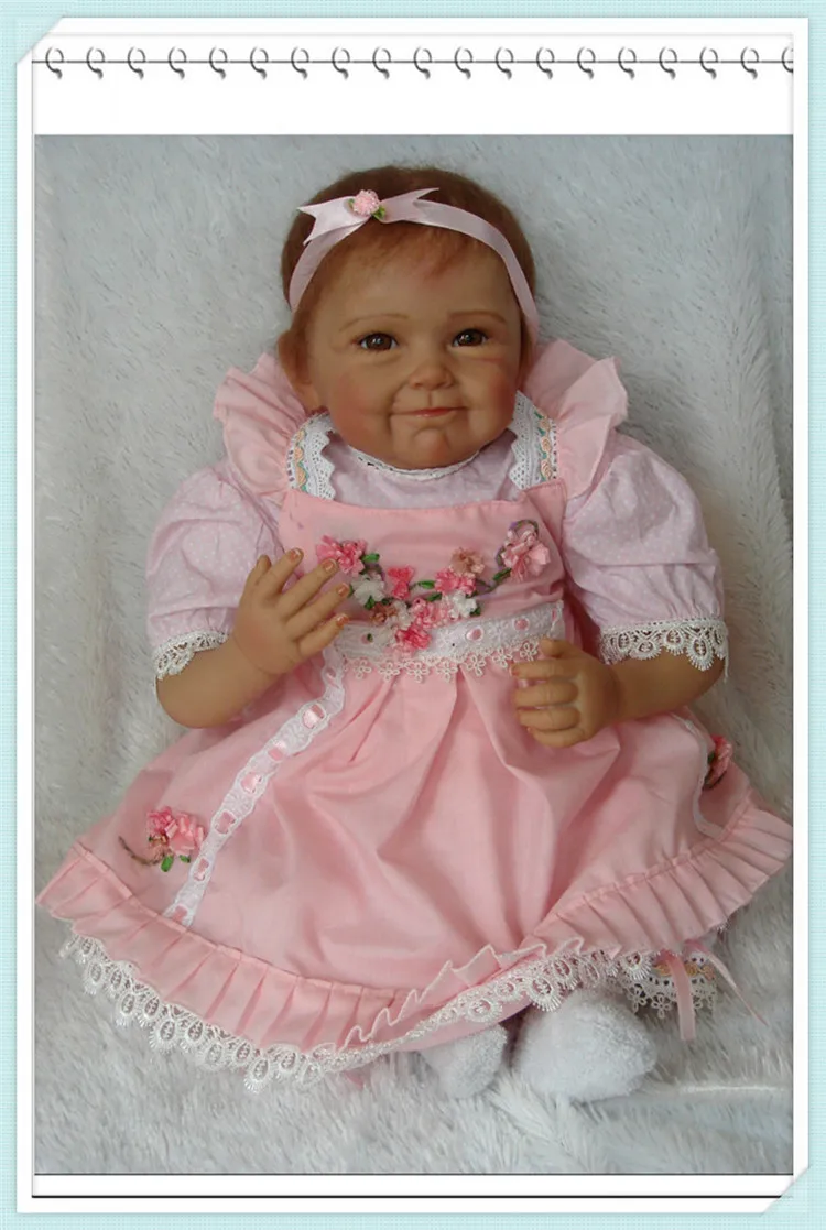 Новинка NPK силиконовые куклы Reborn Baby в розовом около 22 дюймов милая Кукла Reborn для ребенка подарок Bonecas Bebe Reborn Brinquedos