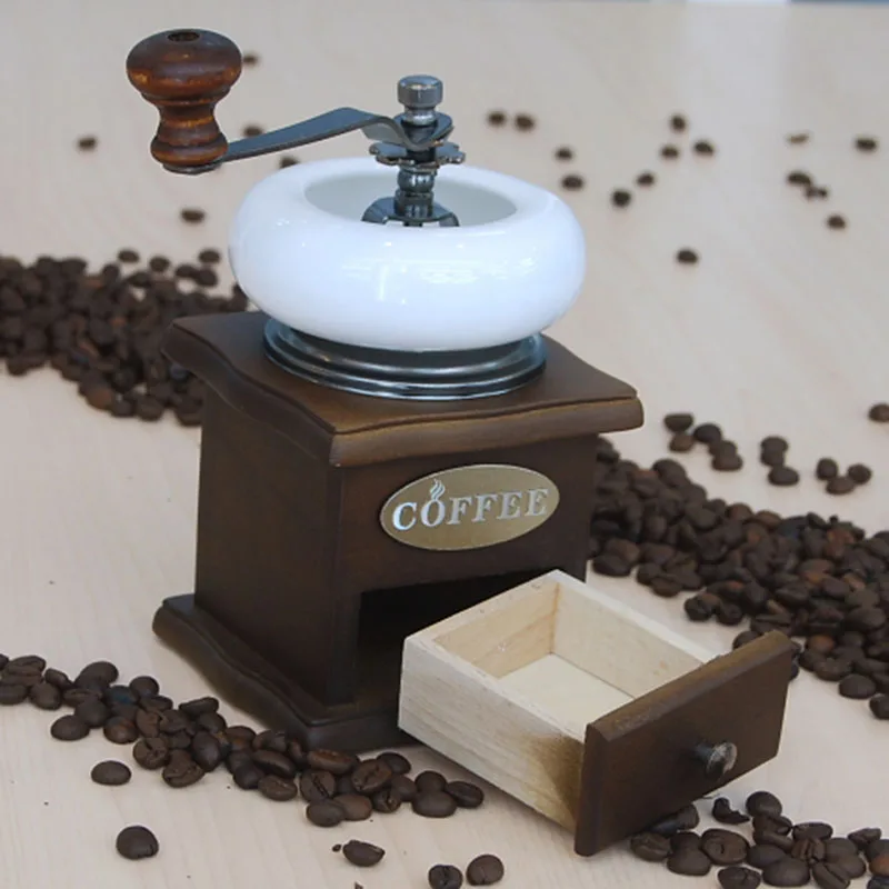 Фото Деревянная ручная кофемолка MICCK в стиле ретро инструменты для - купить