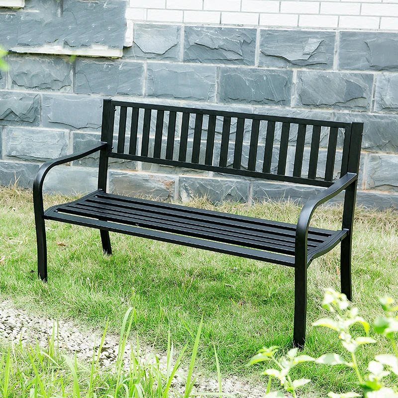 Железный стул для двора уличный балкона двойное кресло спинка парка скамейка