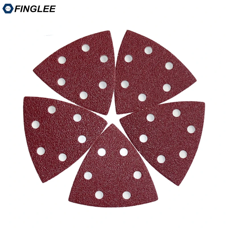 20pcs 90*90mm Aluminium Oxide Sanding paper with 6 holes loop backing Abrasive Tools Sander Disc Grit 40 60 80 100 120 180 240 |