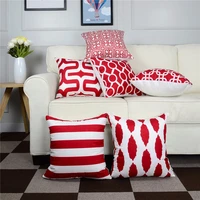 top finel geometric decorative throw pillow cases cushion covers for sofa seat office chair microfiber decorative 45x45 cm red