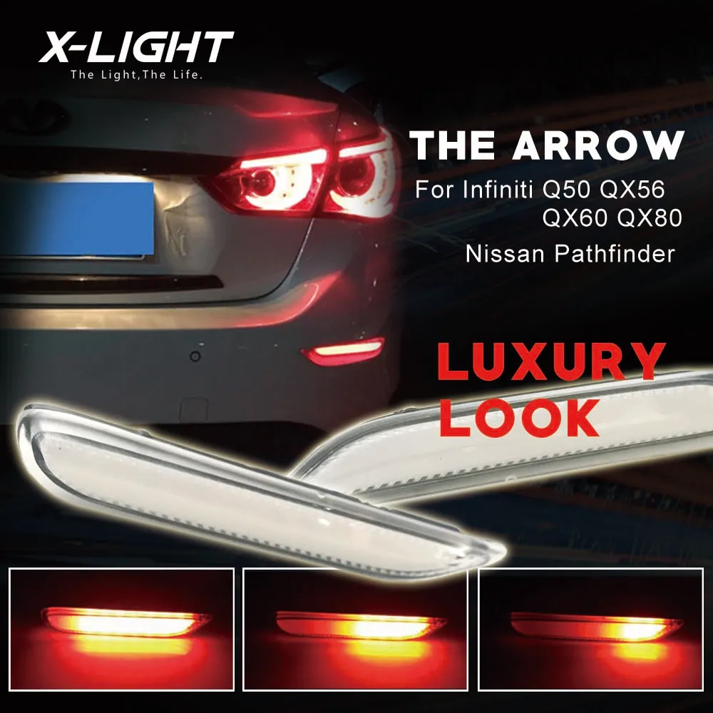 Задний стоп сигнал светодиодный красный бампер с прозрачными линзами