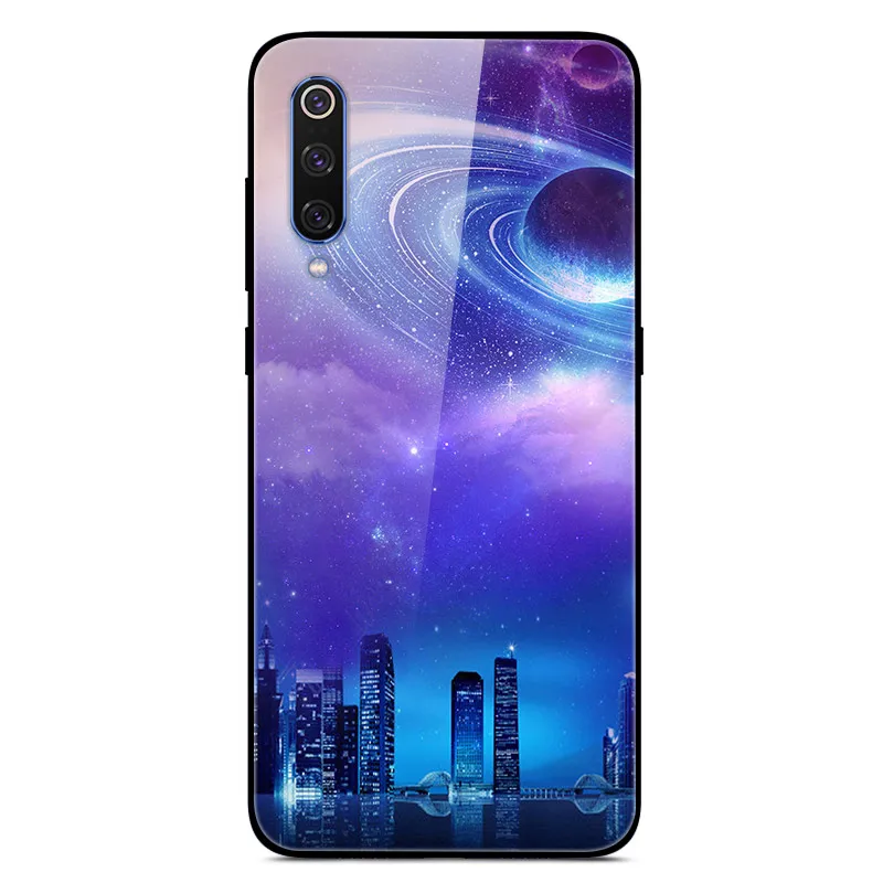 Чехол из закаленного стекла для Xiaomi Mi 9, чехол, стеклянная крышка для Xiaomi Mi 9 SE, чехол, силиконовый бампер, чехол для Xiaomi Mi CC9 Pro 9 Lite - Цвет: Флуоресцентный зеленый