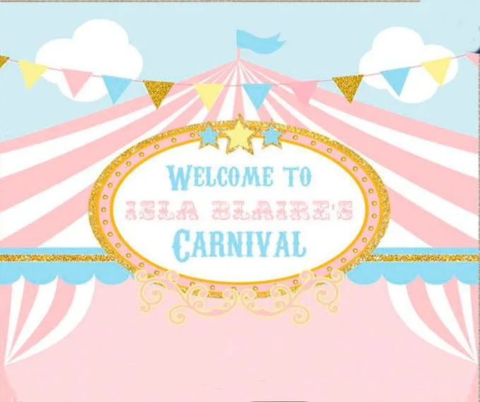

custom carousel carnival circus tent flag backgrounds High quality Computer print party backdrop