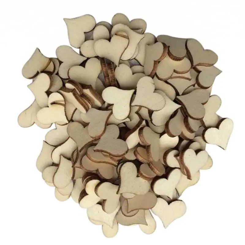 BESTOYARD 100 шт. деревянные ломтики в форме сердца для поделок своими руками свадебное