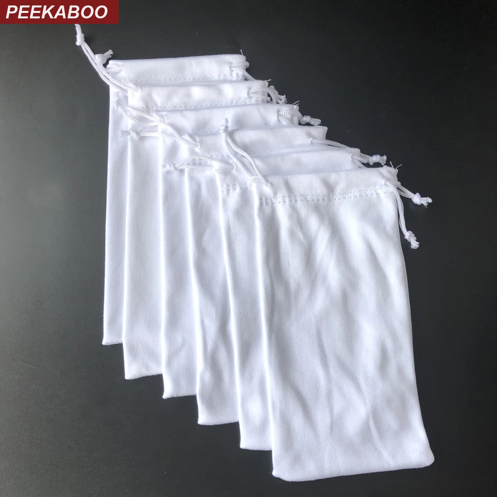 Peekaboo 100 шт. белая сумка для очков с логотипом на заказ мягкая салфетка из