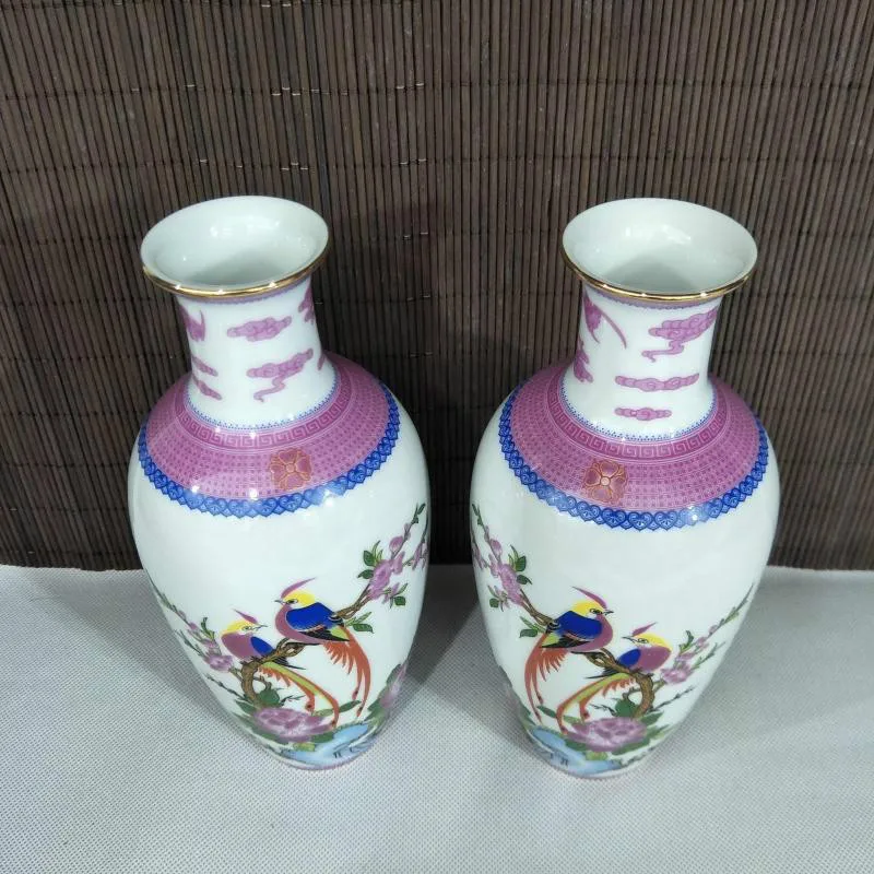 Изысканные уникальные розовые вазы Цзиндэчжэнь белые керамические узоры в виде