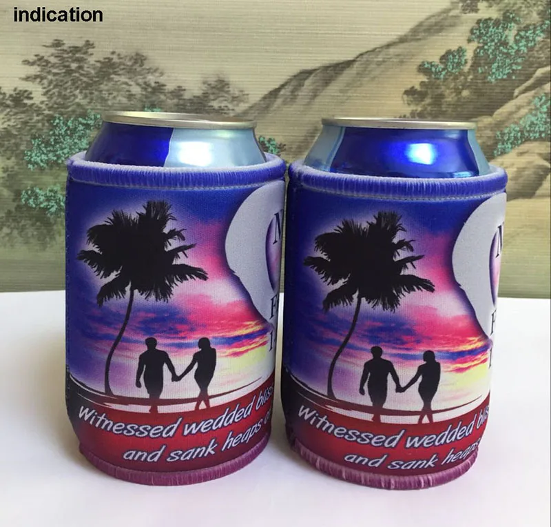 

500pcs/lot Custom Logo Ice Coolers Neoprene Can Cover Wedding Cooler Bags Waterproof Stubby Holders Cooler Beer Bottle Holder