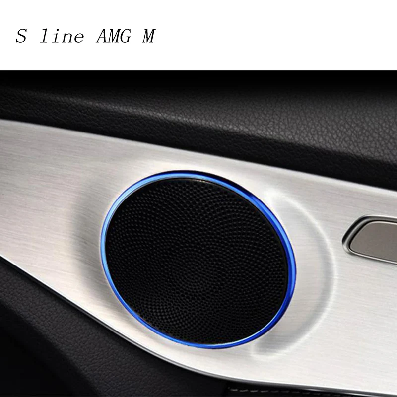 

Car styling Audio Speaker Door Loudspeaker Trim Cover Sticker for Mercedes Benz C GLC Class X253 W205 Interior auto Accessories