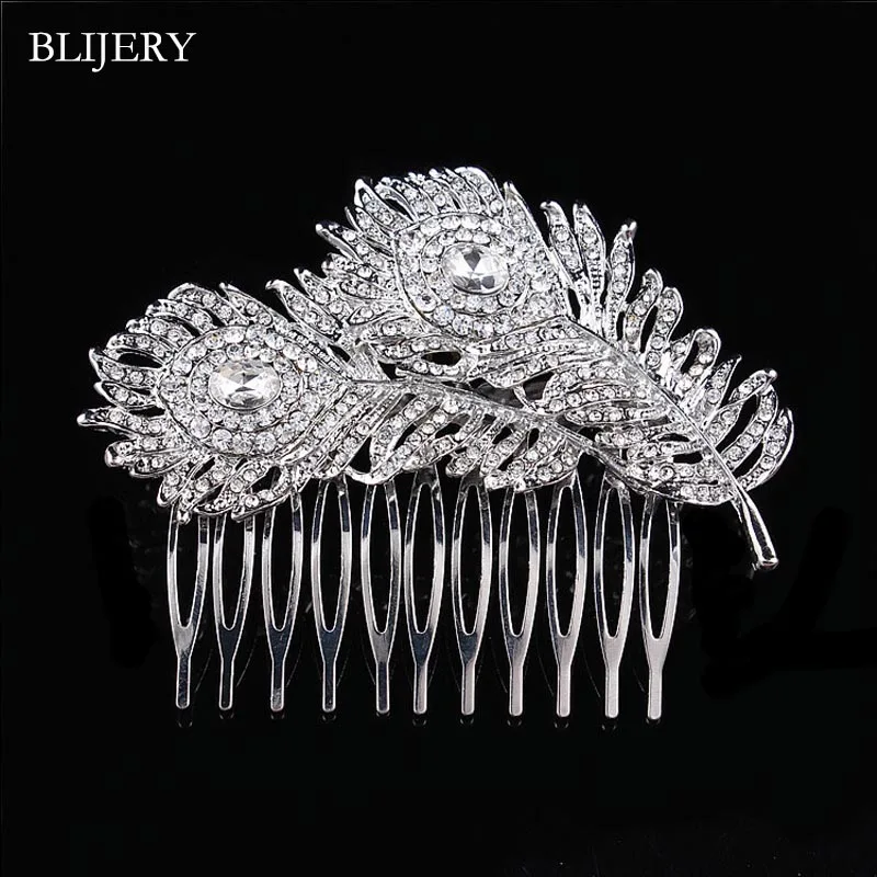 Style 10 BLIJERY, элегантные свадебные аксессуары для волос с жемчугом и кристаллами, цветочные свадебные гребни для волос, женские вечерние ювелирные украшения для волос, Тиара для невесты - Окраска металла: Style 10