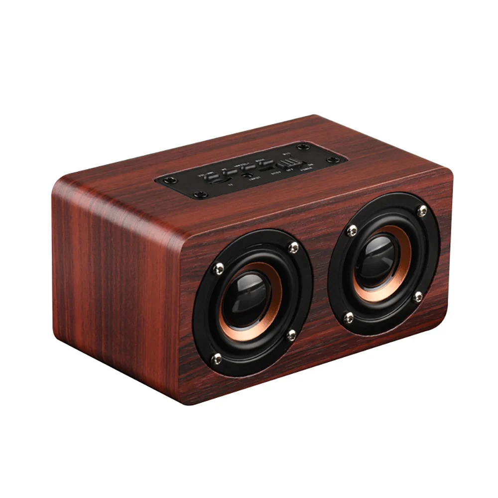 Коричневый FDGAO Hifi портативный деревянный беспроводной динамик Bluetooth ПК стерео мини звуковая панель сабвуфера деревянный домашний/открытый MP3 музыкальный громкий динамик - Цвет: Коричневый