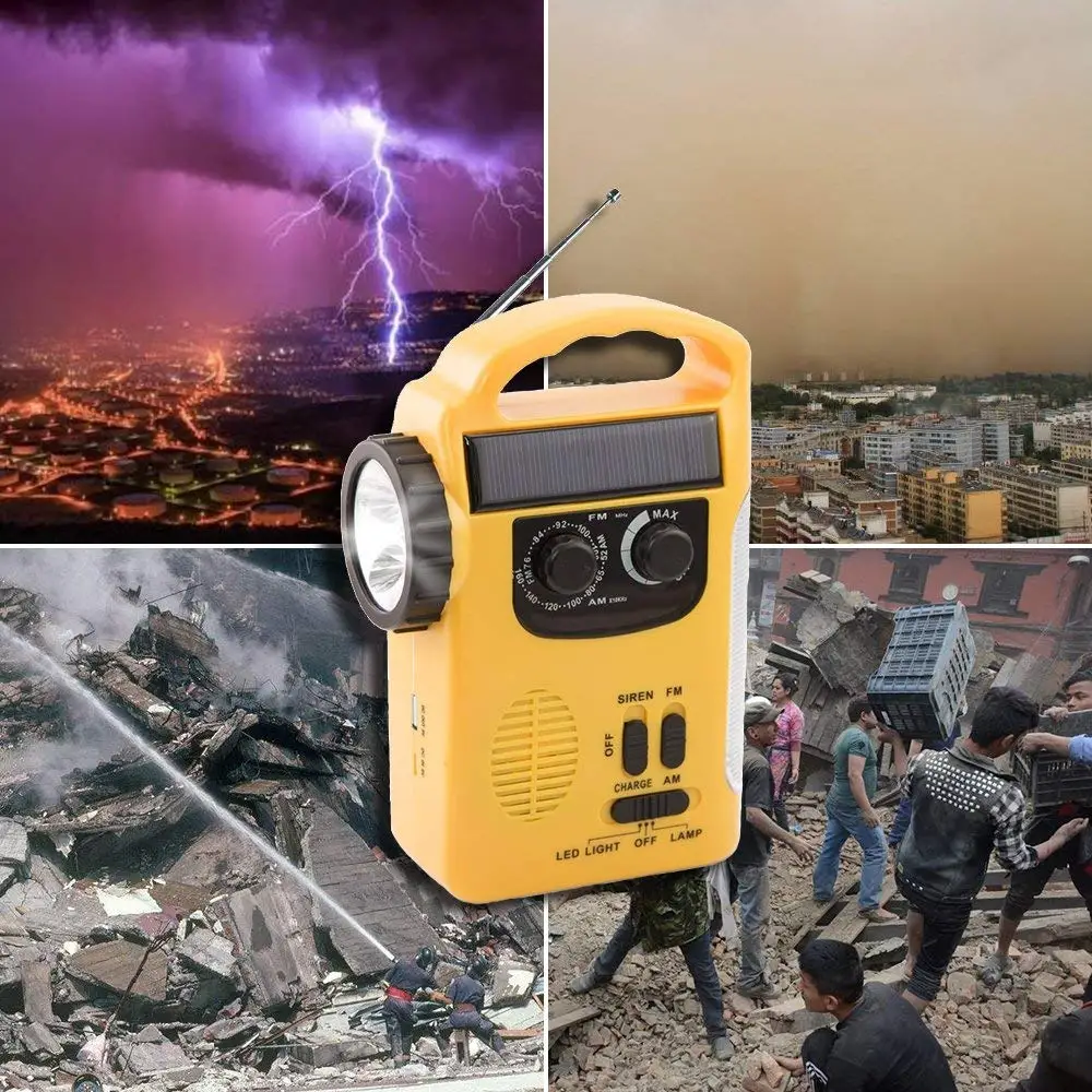 Аварийный свет наружная Светодиодная лампа с радио FM фонарик аварийная сирена
