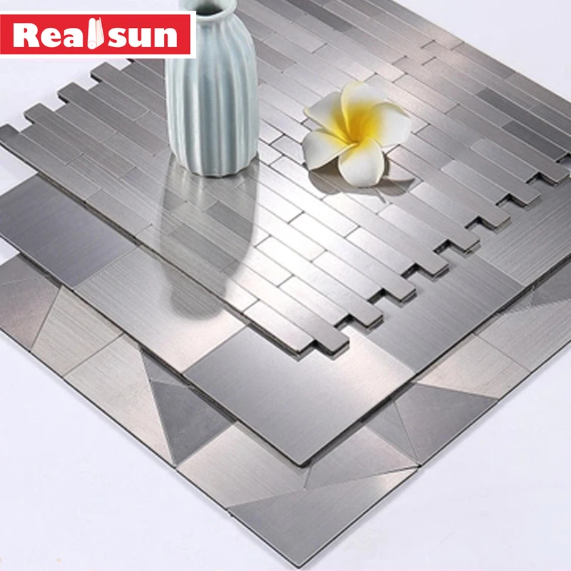 

Brick Wall Stickers Decorative Metal Self Adhesive 3D Mosaic Wall Sticker Kitchen Living Room Waterproof Wall Decoration Sticker