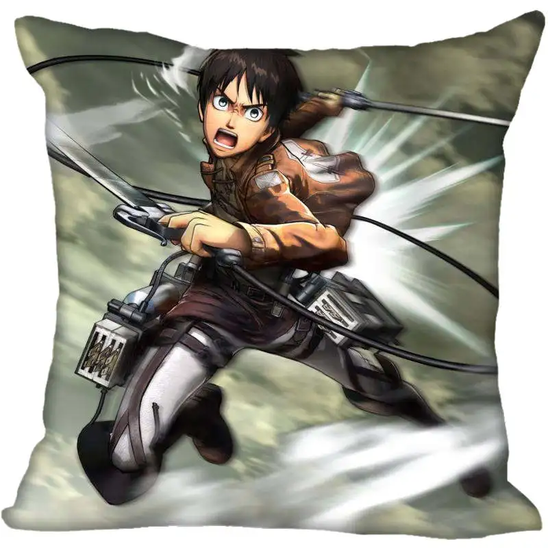 Заказной декоративный чехол для подушки Attack on Titan квадратный на молнии 33X33 40x40 45x45