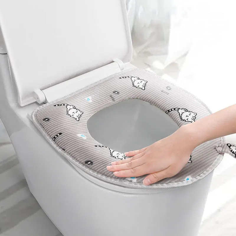 Домашняя ванная комната WC вставка для унитаза сиденье моющийся Мягкий теплый WC коврик крышка сиденья Подушка