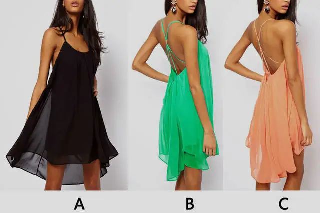 

Sexy Womens Backless Chiffon Strapless Back Party Evening Clubwear Mini Dress