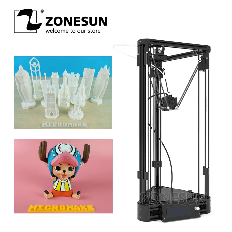 ZONESUN 3D MICROMAKE Принтер шкив версия DIY обучения комплект литья под давлением Delta