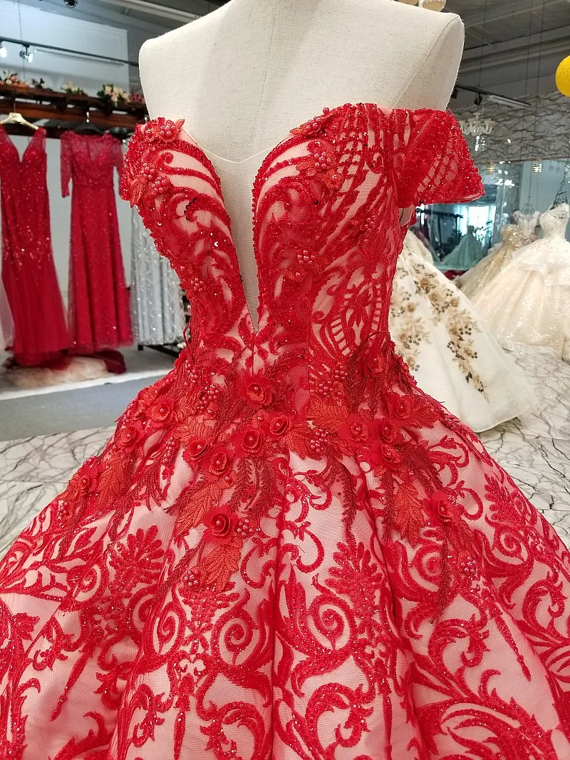 На заказ Роскошные кружевные вечерние платья с открытыми плечами бальное платье
