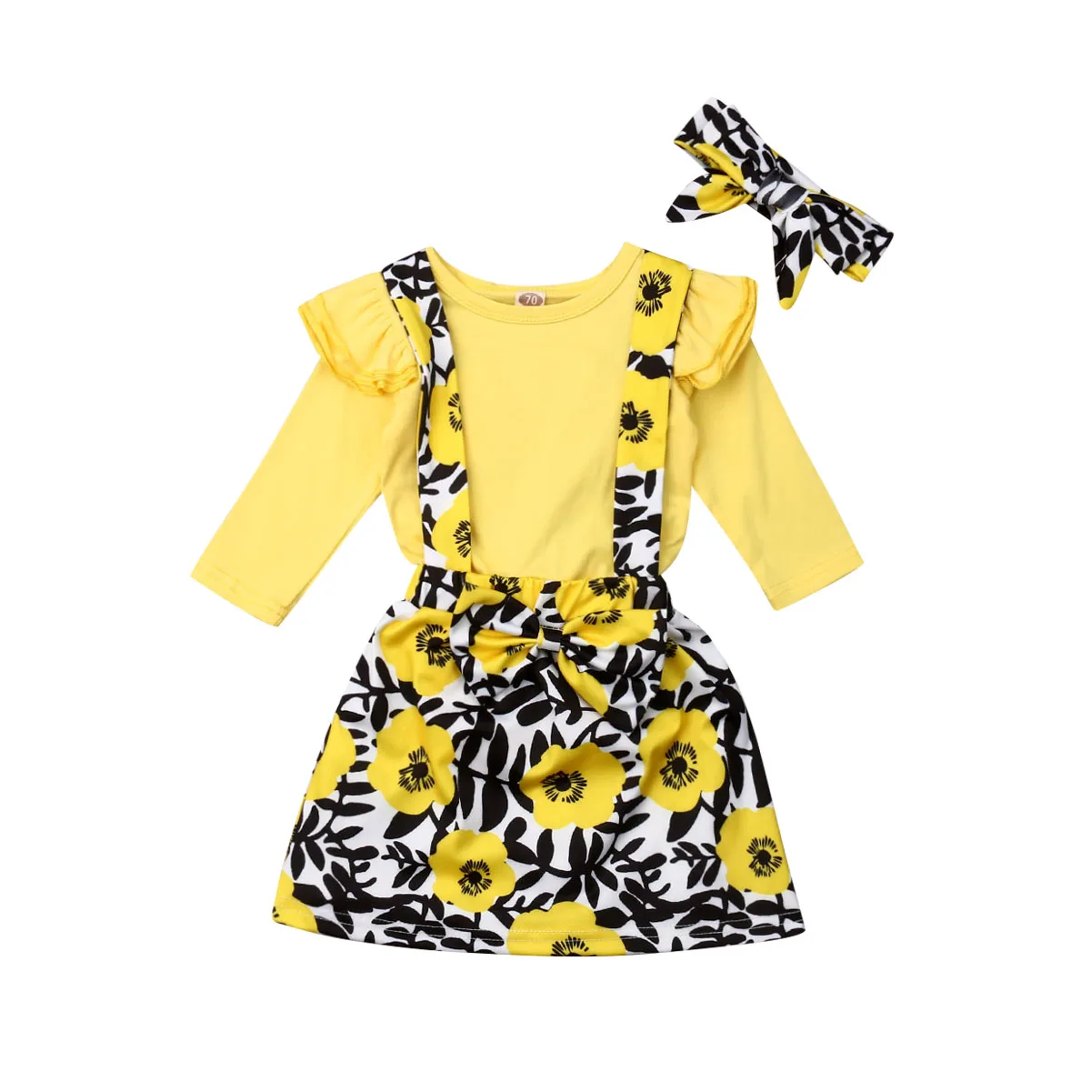 Комплект из 3 предметов для новорожденных девочек однотонное боди с длинными