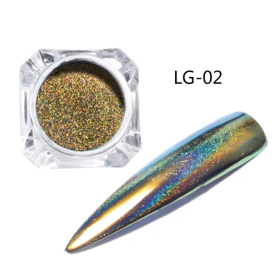 LG02 0,2 г/кор. голографические блестящие лазерные Порошковые блестки для ногтей маникюр Дизайн ногтей хром пигмент ногти "сделай сам" 12 цветов на выбор - Цвет: LG02