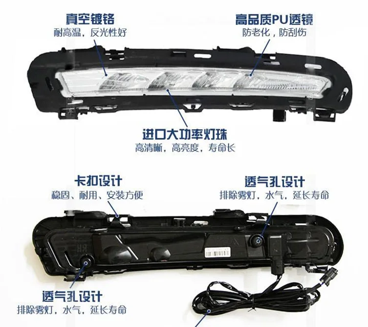 Автомобильный бампер головной светильник для Ford Mondeo Дневной fusion 2008 ~ 2012/2013 2016