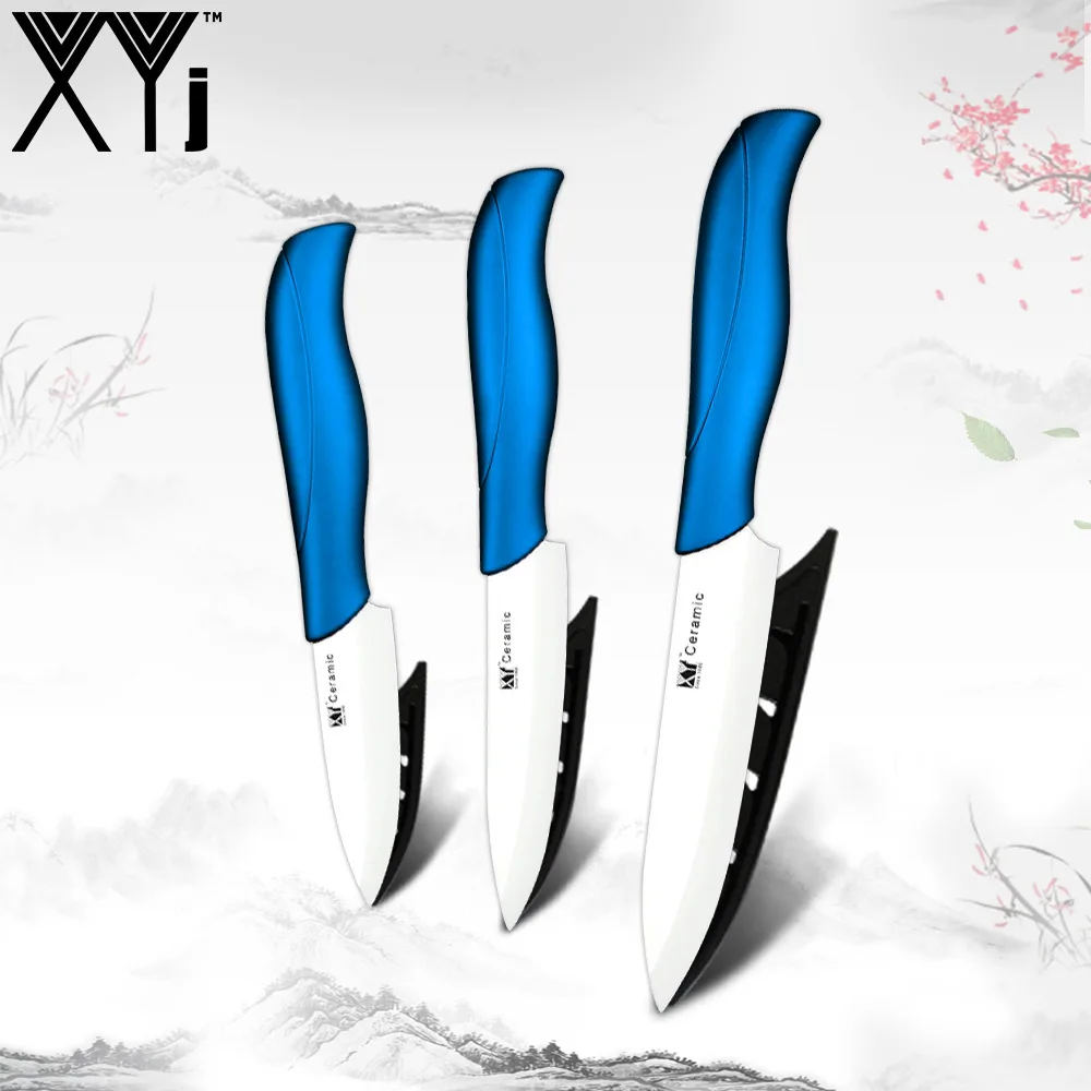Blue H White Blade XYj керамический нож шеф-повара, набор кухонных ножей, светильник, столовые приборы, набор японских керамических ножей 3, 4, 5 дюймов, кухонные ножи, режущие инструменты - Цвет: Blue H White Blade