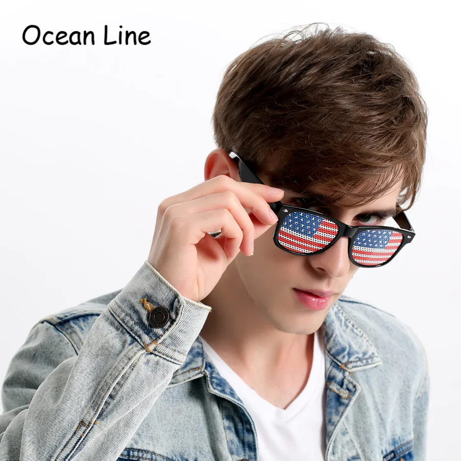 Fashion National Flag Party Glasses Sticker with Hole Adult Costume Accessory for Day and Supplies Decoration | Дом и сад