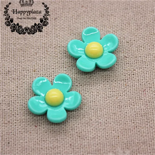 green 20pcs 20 шт 20 мм Смешанные весенние цвета милые смолы пять лепестков цветок плоская спина, Кабошон DIY Ювелирные изделия/ремесло украшение для альбома - Цвет: green 20pcs