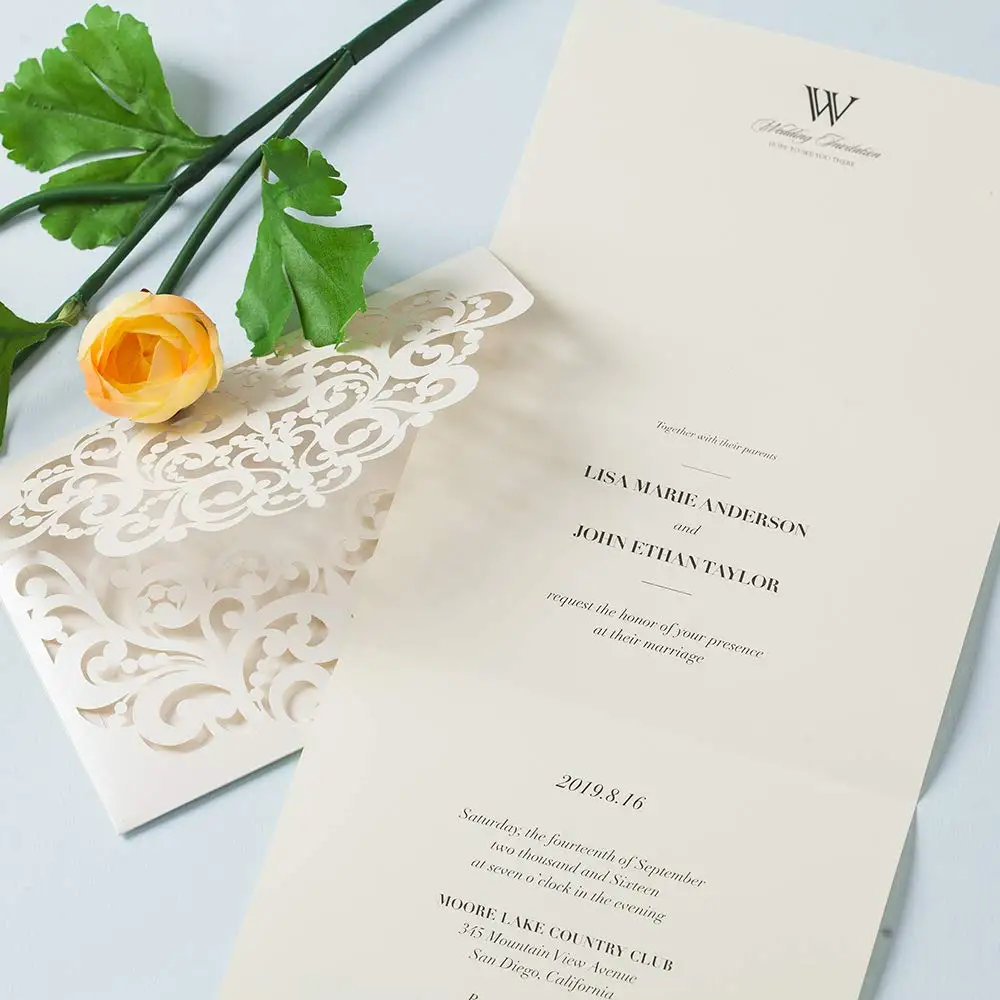 20 шт Белое Сердце Лазерная резка свадебные пригласительные карты для парабода