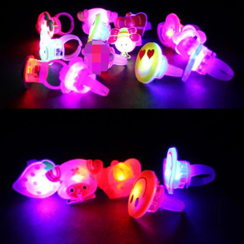 Бесплатная доставка 12 шт. милый мультяшный мигающий перстень светодиодная