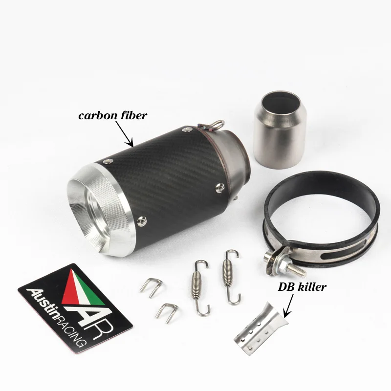 L 51MM CARBON FIBER 51/60 мм на входе универсальный глушитель выхлопной трубы мотоцикла глушитель выхлопных газов с DB убийца для Z900 Z1000 fz1R1 R6 R3 CBR600 S1000RR zx6r zx10r - Цвет: L 51MM CARBON FIBER