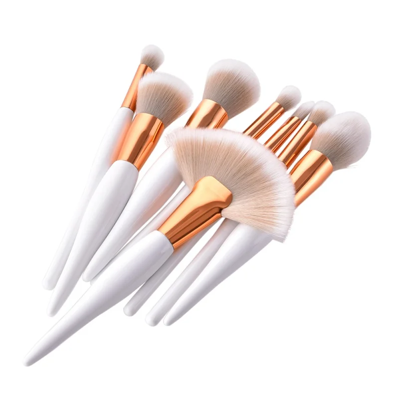 4-8 pcs/set makeup brush kit soft synthetic head wood handle brushes fan flat set for women eyeshadow facial make up | Красота и