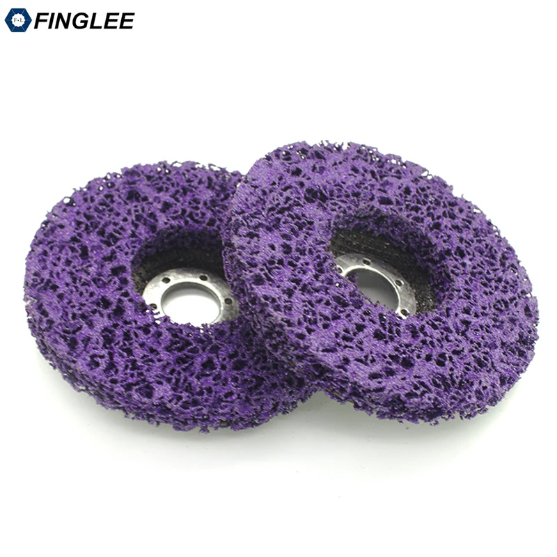 FINGLEE 2Pcs/lot, 5in/Dia.125mm Poly Strip Wheels Paint Rust Removal Clean Disc, Angle Grinder