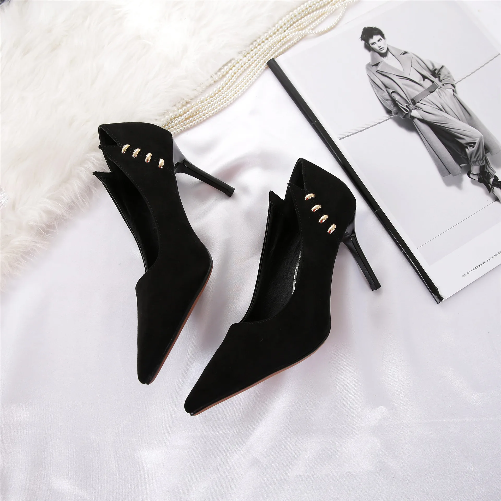 SexeMara Бренд Женщин Насосы Высокие Каблуки Обуви Высокого Качества Стая Мода Обувь