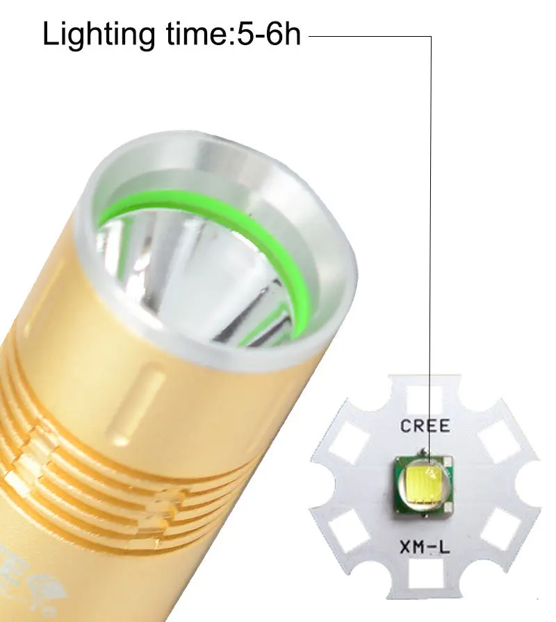 18650 baterie Перезаряжаемые светодиодный фонарик 1000 люмен Cree T6 Малый Handlight Супер