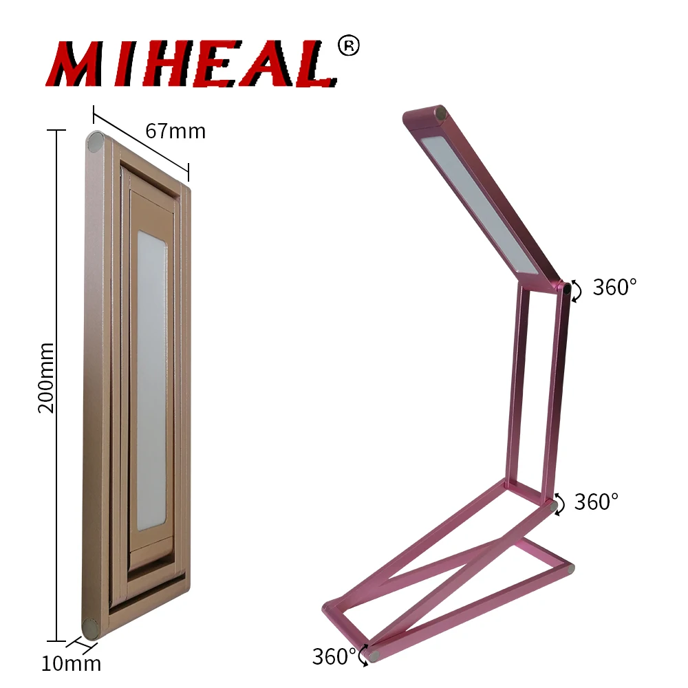 Креативный светодиодный Настольный светильник Architect Task Lamp Металл 4 складные руки Регулируемая лампа настольная высоко Регулируемая USB Перезаряжаемый светодиодный свет