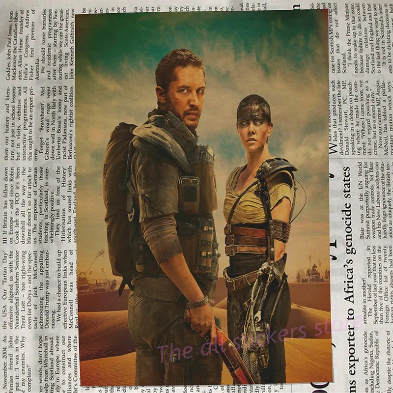 Винтаж плакат Безумный Макс Дорога ярости Том Харди Шарлиз Терон постер фильма