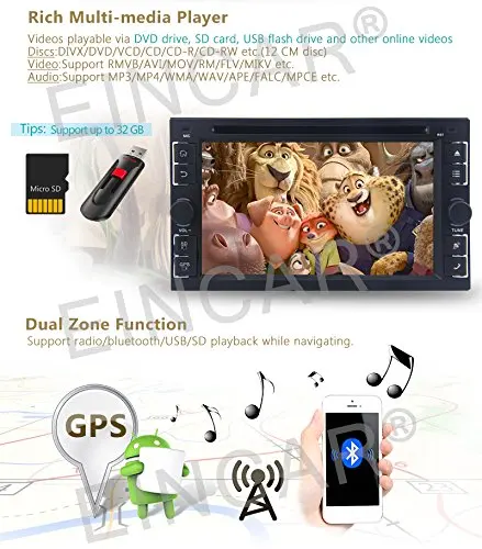 Беспроводная резервная камера + 6 2 ''Android 0 двойной Din автомобильный стерео DVD CD